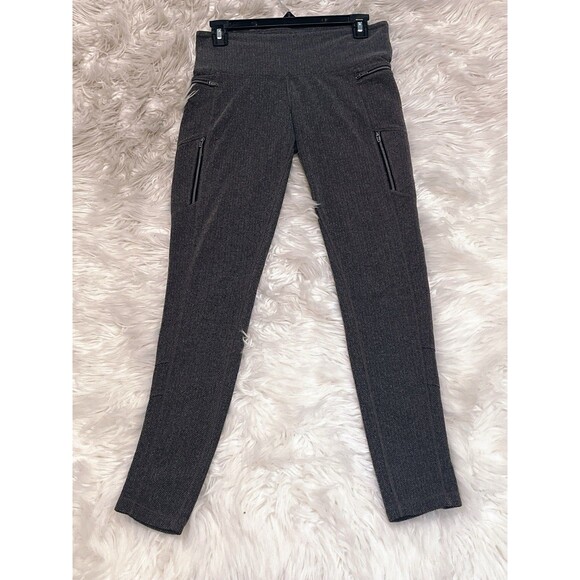 Athleta Sly Drifter Leggings Zipper Pockets Herringbone Black White Size Medium - Picture 12 of 13